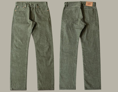 RT-511 Heavy Weight Indigo Selvage Washed 14oz Pants Sanforized Thick Raw Denim Jean Red Tornado