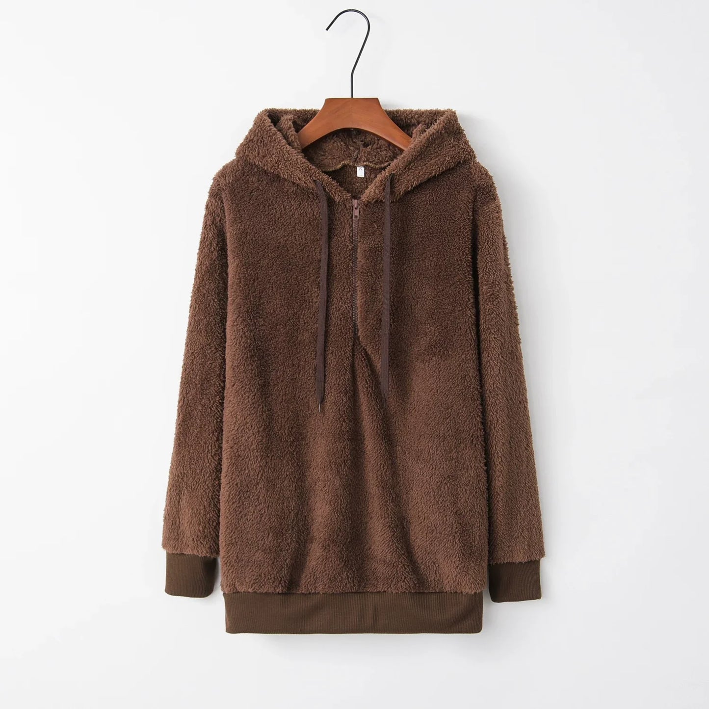 Fashion Trend Long-sleeved Hooded Solid Color, Women's Sweater Coat