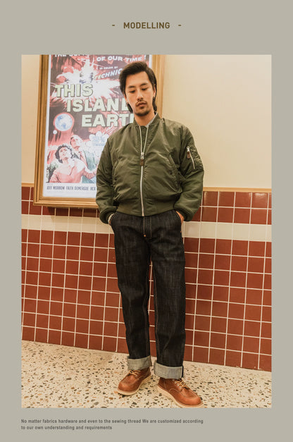 Heavy Weight 18oz Indigo Selvage Unwashed Pants Unsanforised Thick High Waist Raw Denim Jean