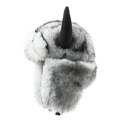 Imitation Fur Warm Horned Lei Feng Hats for Men Winter Russian Ushanka Hat Outdoor Thicked Windproof Ear Protection Caps
