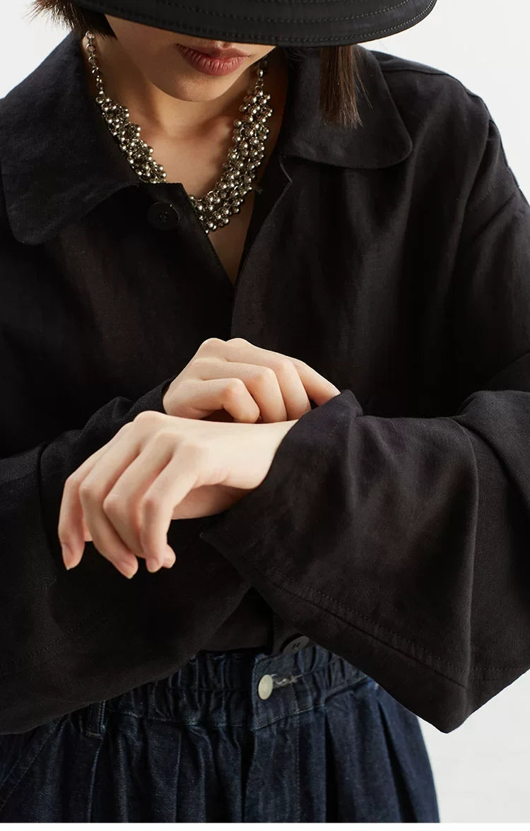 Women's Linen Shirt Jacket, Loose-Fitting Stylish Top, New Style for Spring/Summer 2026