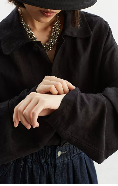 Women's Linen Shirt Jacket, Loose-Fitting Stylish Top, New Style for Spring/Summer 2026