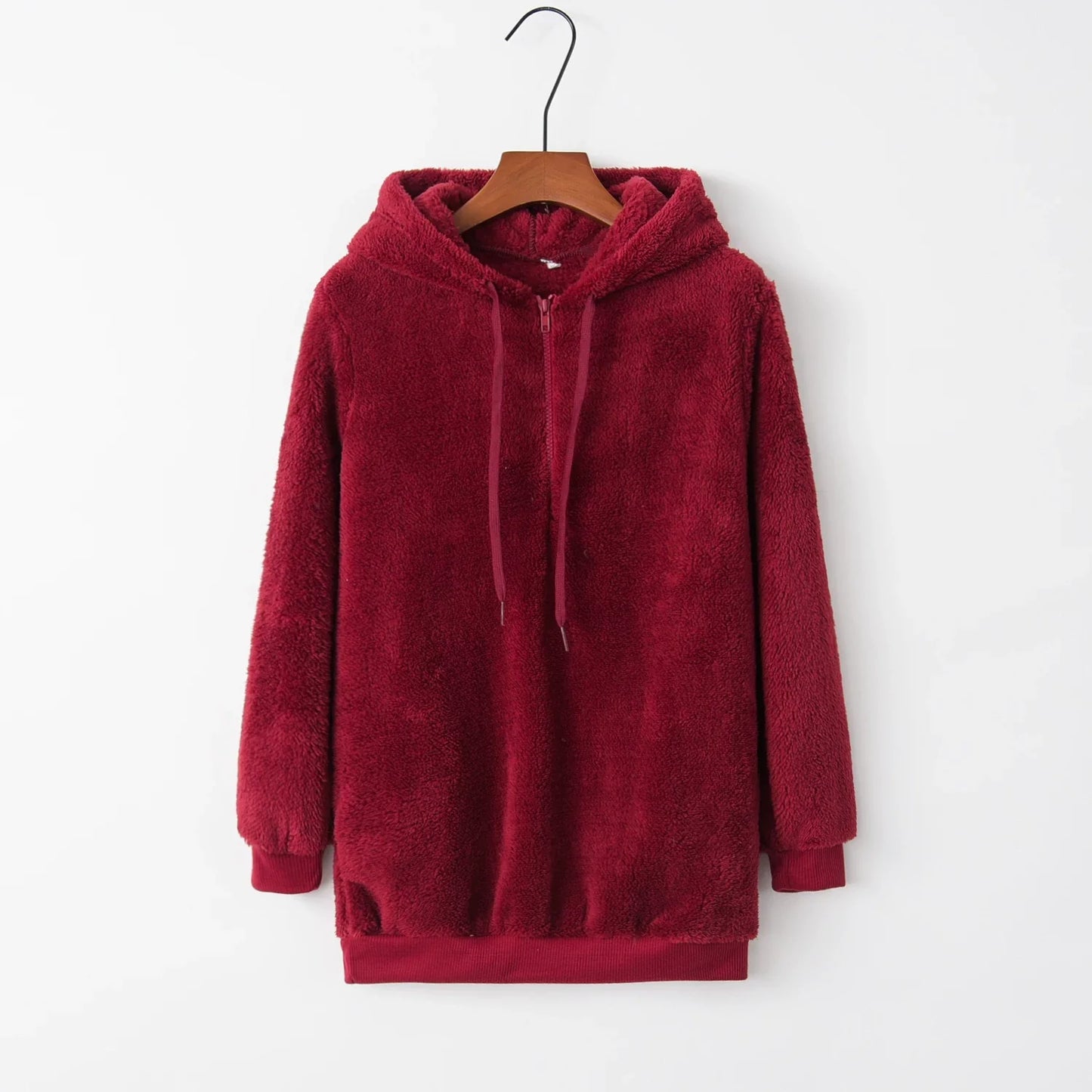 Fashion Trend Long-sleeved Hooded Solid Color, Women's Sweater Coat