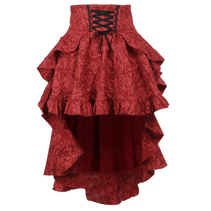 Fairycore Grunge Lolita Skirt Women Dark Gothic Christmas High Waist Bandage Corset Skirt Aesthetic Streetwear Partywear