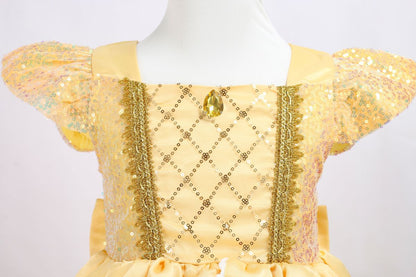 Belle Princess Dress Girls Cosplay Beauty and The Beast Cinderella Snow White Costumes Kids Halloween Carnival Clothes