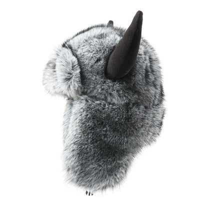 Imitation Fur Warm Horned Lei Feng Hats for Men Winter Russian Ushanka Hat Outdoor Thicked Windproof Ear Protection Caps