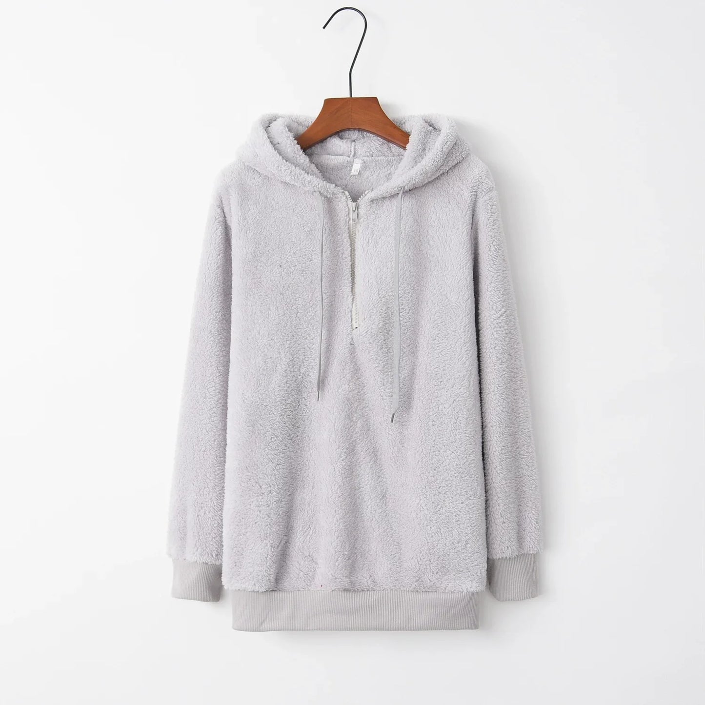 Fashion Trend Long-sleeved Hooded Solid Color, Women's Sweater Coat
