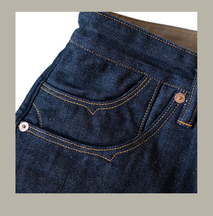 Vintage 15 Oz Indigo Selvage Stylish Trousers Mens Casual Raw Denim Jean Pants