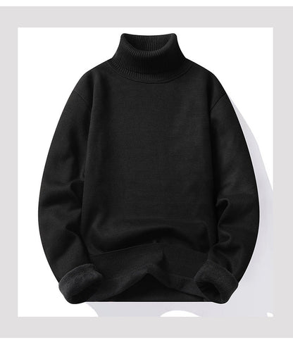 Autumn Winter Men's Turtleneck Sweater Men's Knitting Pullovers Rollneck Knitted Sweater Warm Men Jumper Slim Fit Casual Sweater