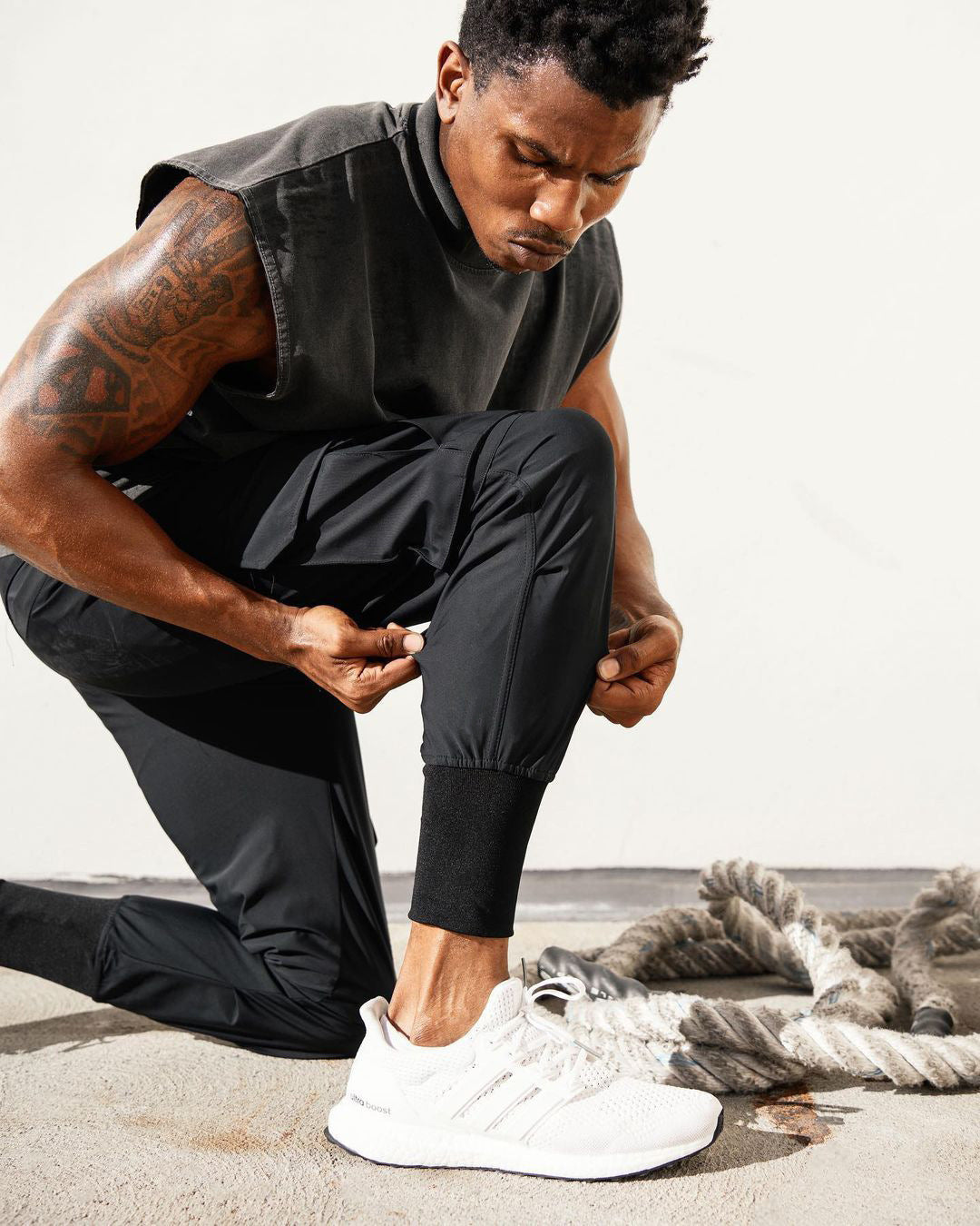 2024 New Men's Cargo Pants Summer Thin Loose Quick-Drying Elastic Leggings Running Training Sweatpants Casual Trend Trousers
