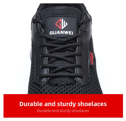 anti puncture men safety shoes summer breathable mesh work shoes industrial plastic toe sneakers construction insulated shoes