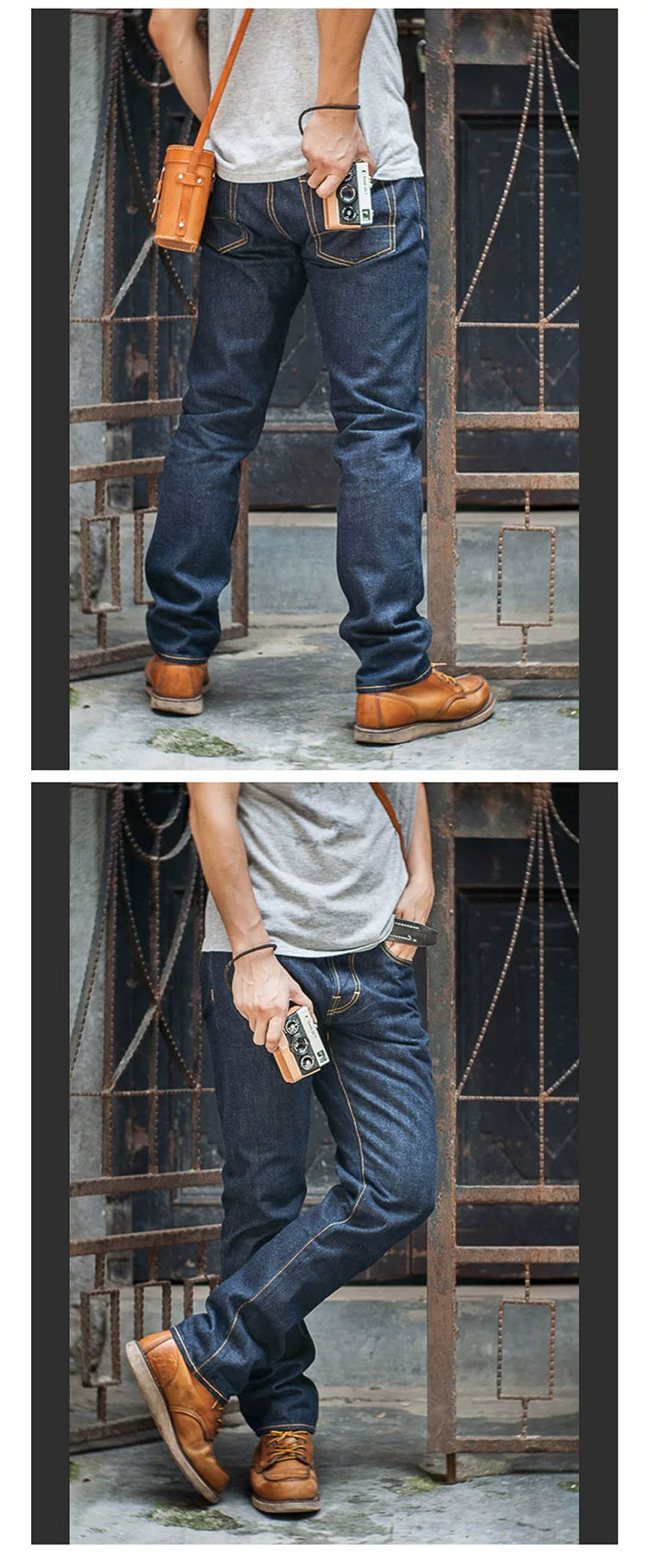 Heavy Weight Indigo Selvage Washed 16oz Pants Sanforized Thick Raw Denim Jean