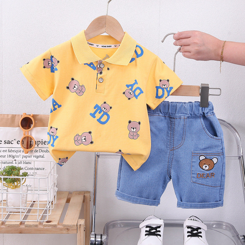 New Summer Baby Clothes Suit Children Boys Fashion Cartoon T-Shirt Shorts 2Pcs/Set Infant Toddler Casual Costume Kids Tracksuits
