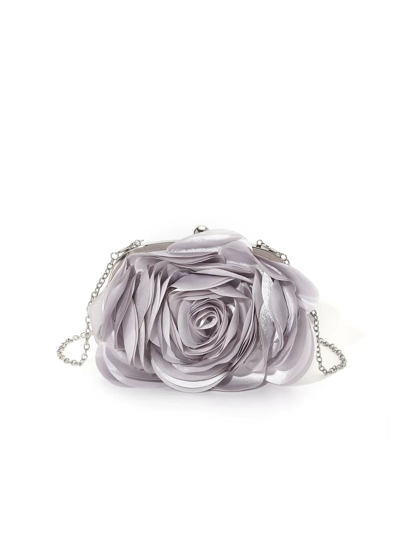 Fashion Pink Flower Petal Banquet Floral Dress Purse Evening Day Clutch Bag Women Luxury Prom Party Wedding Day Bag