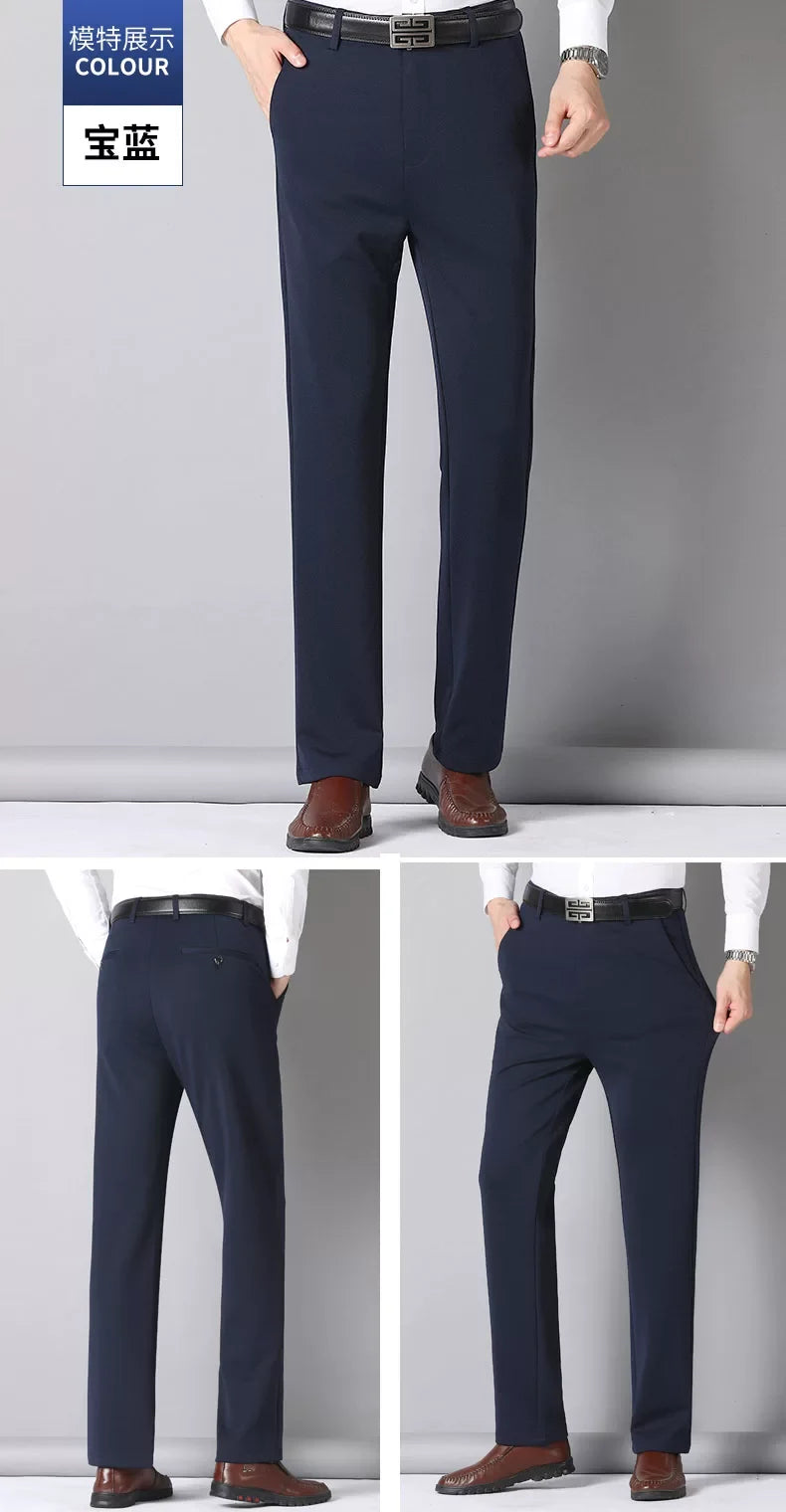 29-40 Summer Thin Casual Pants Business Men's Pants Middle-aged Dad Casual Pants Elastic Breathable Pants