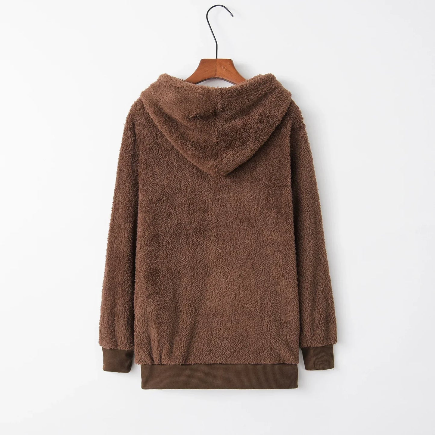 Fashion Trend Long-sleeved Hooded Solid Color, Women's Sweater Coat