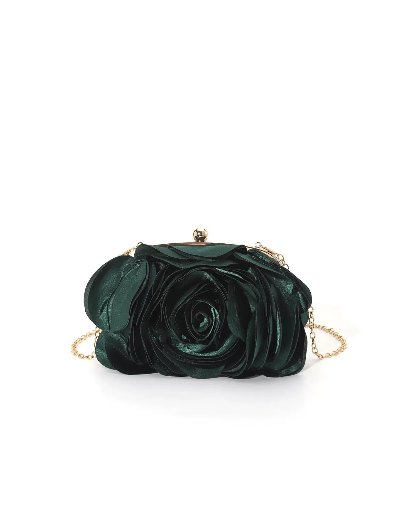 Fashion Pink Flower Petal Banquet Floral Dress Purse Evening Day Clutch Bag Women Luxury Prom Party Wedding Day Bag