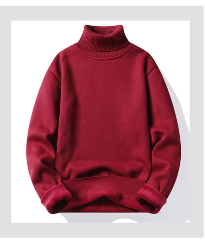 Autumn Winter Men's Turtleneck Sweater Men's Knitting Pullovers Rollneck Knitted Sweater Warm Men Jumper Slim Fit Casual Sweater