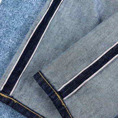 14oz Red Selvedge Denim Jeans for Men Heavyweight Raw Desilted Indigo Cotton Pants Youth Male Fashion Loose Straight Trousers