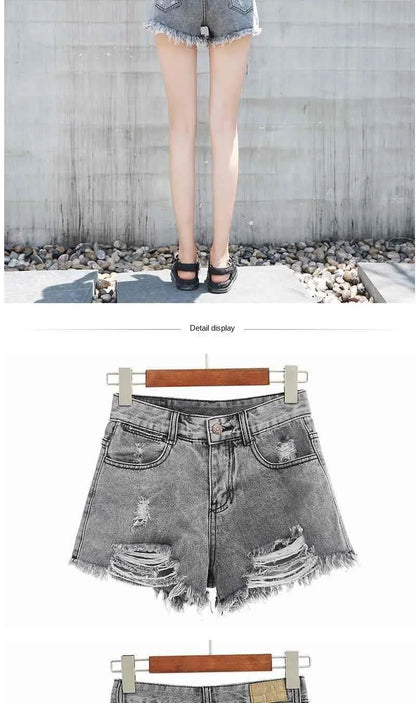 Women's Shorts Punk Ripped Baggy Short Pants for Woman To Wear Mini Loose Jeans Denim Korean Style XL Streetwear Clothing Cheap