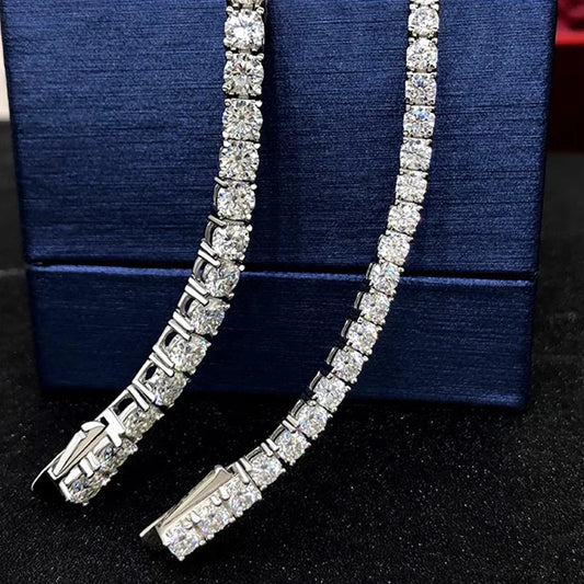 Bracelet tennis en moissanite pleine 2-5 mm couleur D pour femmes et hommes, argent sterling 925 plaqué or blanc 18 carats avec fermoir caché, bijoux GRA