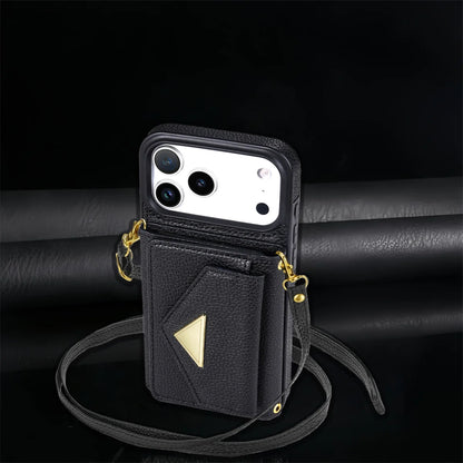 Crossbody Lanyard Leather Wallet Card Phone Case for IPhone 17 Air 16E 16 Pro Max 15 14 Plus 13 12 11 XS XR SE2020 Leather Cover