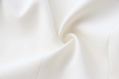 Factory Customize Luxury Quality Classic Style Office White Black Women Pocket Blazers with Blet
