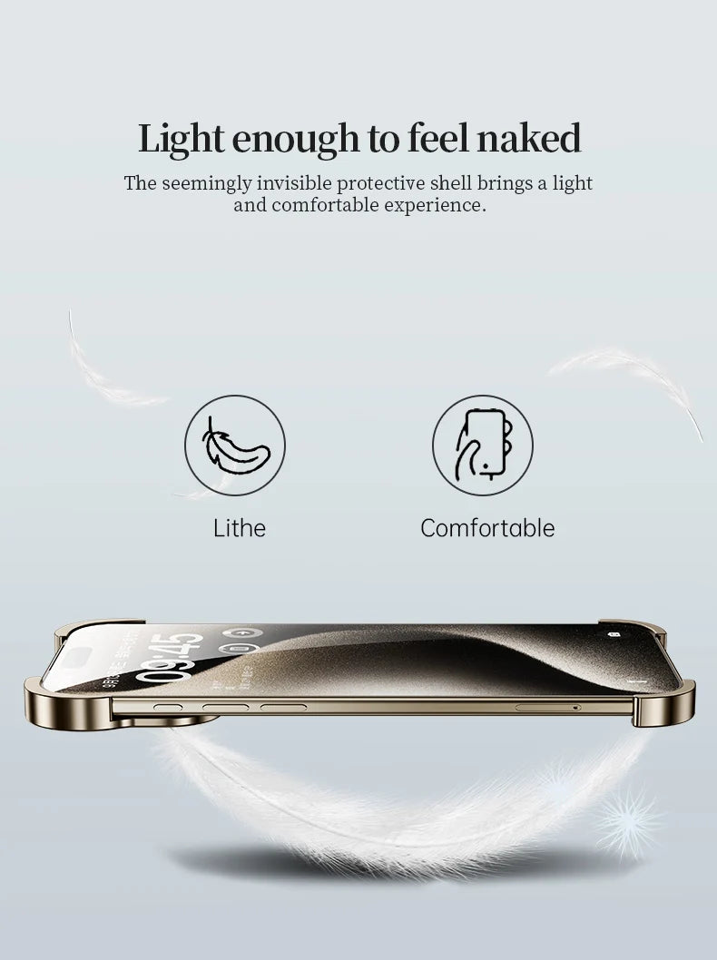 Luxury Irregular Metal Bumper Phone Case For iPhone 17 Air Pro Max Aluminum Shockproof Corner Pads Plating Ultra Thin Back Cover