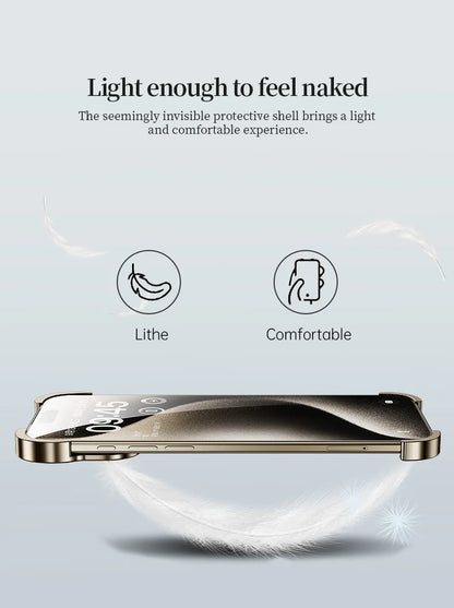 Luxury Irregular Metal Bumper Phone Case For iPhone 17 Air Pro Max Aluminum Shockproof Corner Pads Plating Ultra Thin Back Cover