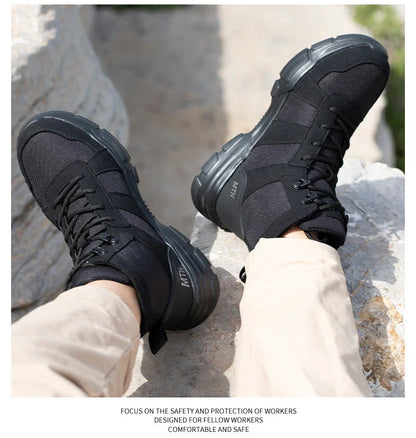 Light Breathable Protection Safety Shoes Men Steel Toe Cap Anti smash Work Shoes Anti-puncture Indestructible Man Safety Boots