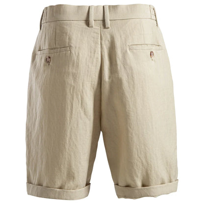 Comfortable Men's Shorts Solid Color Elastic Waist Multi Pocket Cotton Linen Blend Breathable Quick Dry Summer Shorts