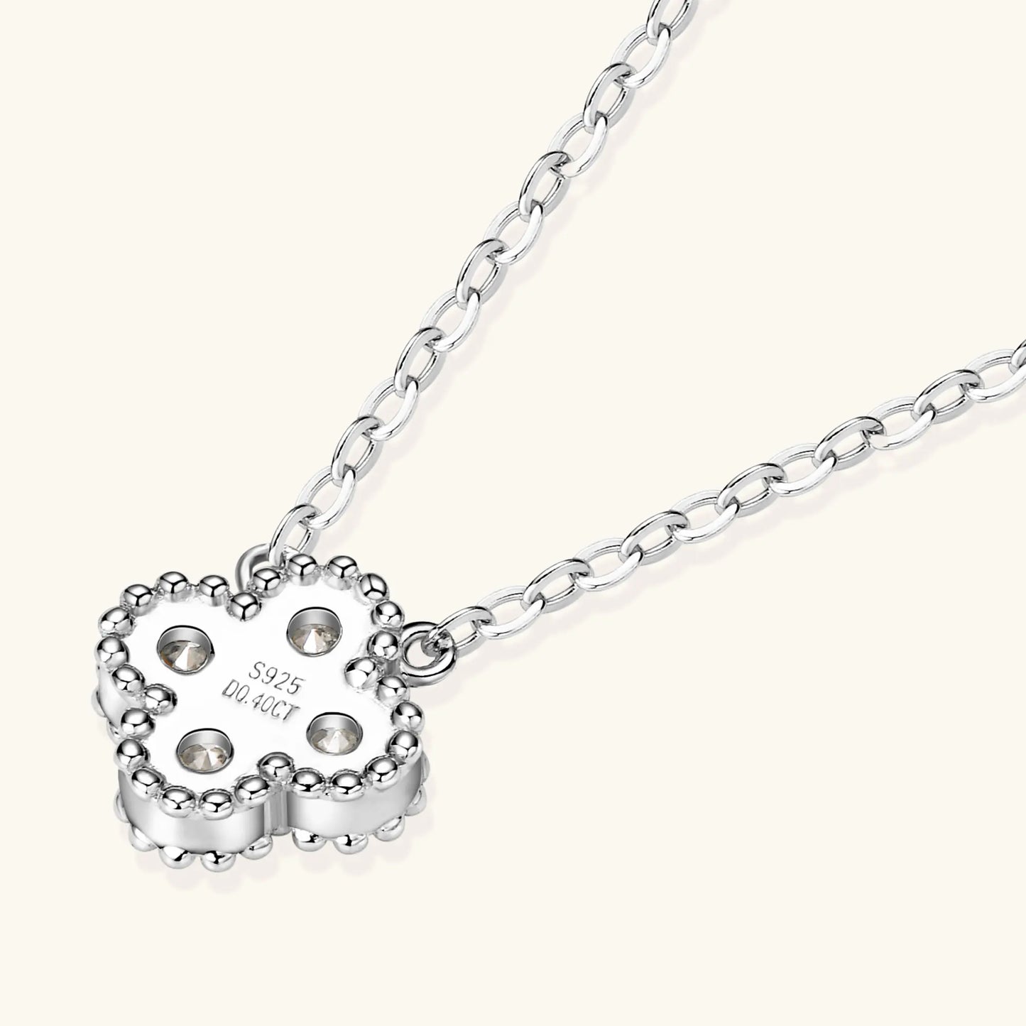 3mm Certified Moissanite Pendant Necklace for Women Classic Clover Flower Neck Chain 100% Pure 925 Silver Chain Charm
