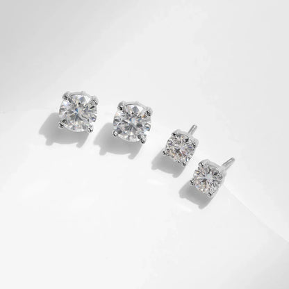 1.00Ct 2.00Ct Moissanite D Color Lab Diamond Stud Earrings For Women 925 Sterling Silver Basic Design Wedding Jewelry