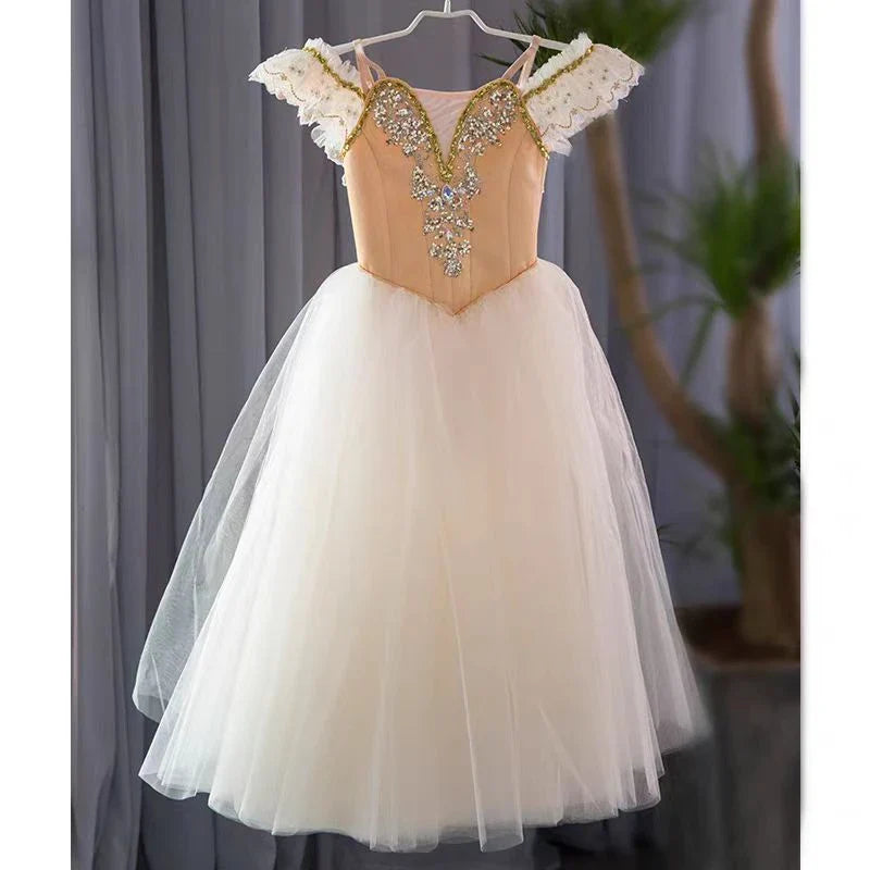 Profesional Ballet Tutu Dress Adults Women Girls Long Ballerina Dress Performance Swan Dance Costume Ballet Skirt Clothes