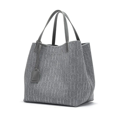 High Quality Craft Large Capacity Handbag Ladies Shoulder Bag Fashion Classic New Pure Color Outer Pocket Ladies Handbag