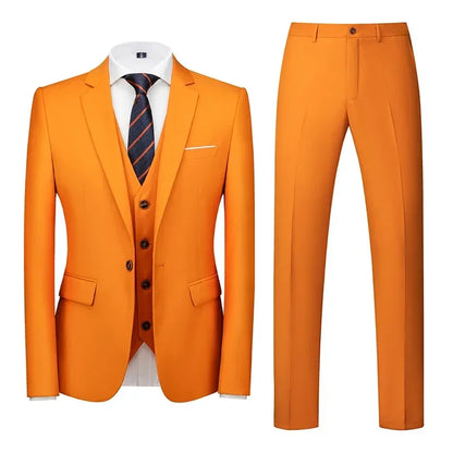 2026 New Men's Suit 3-Pieces Set (Jacket+Pants+Vest) Wedding/Party/Office Coat and Vests Trousers, Asian Sizes M-5XL 6XL.