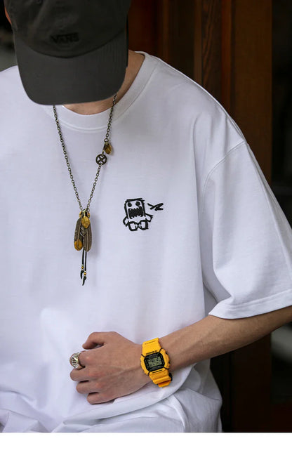 Summer Korean Oversize T-Shirt For Men Streetwear Harajuku High Quality Short Sleeve Loose Casual Tops Hip Hop Trendy Tee Male