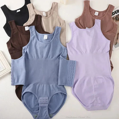 2026 New Bodysuit Shapewear with Zipper Belt Women Tummy Control Fajas Body Shaper Waist Trainer Slimming Cincher Corset Tops