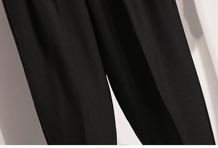 Plus Size Pants Woman 2026 Spring Autumn New Arrival High Waist Suit Pants High Quality Korean Style Straight Trousers