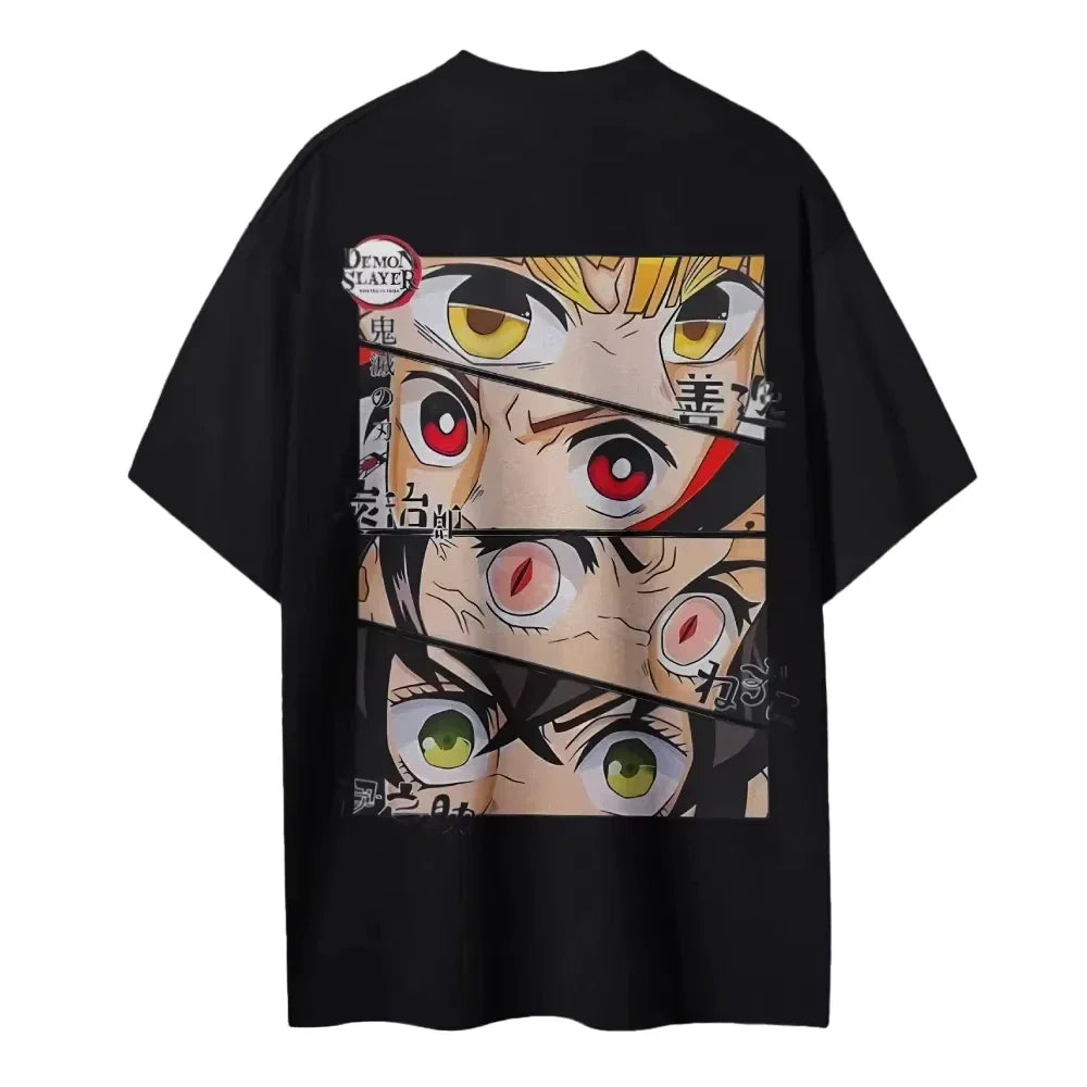 Demon Slayer Men's T-shirt Kamado Tanjiro Japan Anime Summer Boy Spring and Autumn Children's Short Sleeves Parent-Child Wear