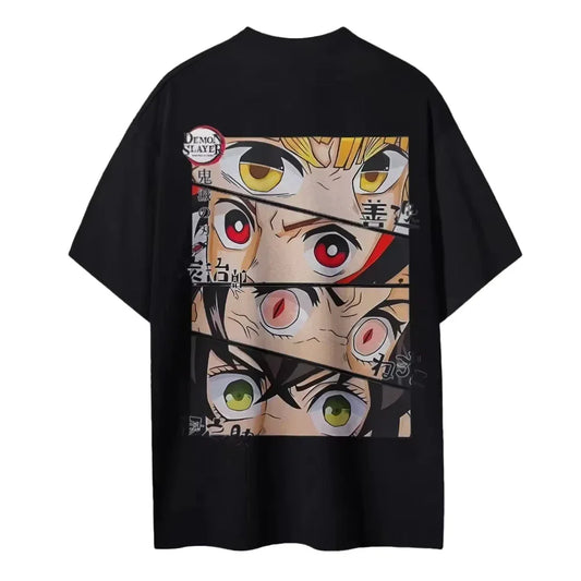 Demon Slayer Men's T-shirt Kamado Tanjiro Japan Anime Summer Boy Spring and Autumn Children's Short Sleeves Parent-Child Wear