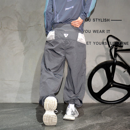 Mens Jogger Pants Outdoor Lightweight Water Repellent Quick Dry Functional Hiking Loose Baggy Trendy Cuffed Sweatpants Fashion