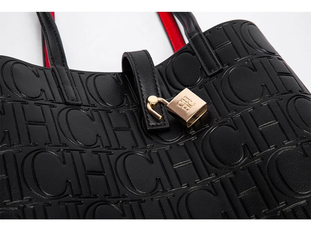 High-quality Fashionable Letter Printed Handbag Large Capacity Solid Color High-end Feel Versatile Women's Shoulder Bag