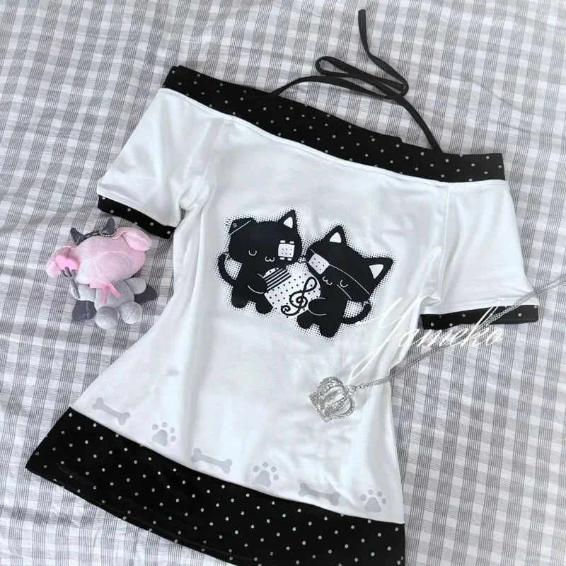 2026 Summer Y2k Vintage Graphic T Shirts Women Grunge Streetwear Hot Girl Slim Fit Tee Harajuku Fashion Casual Sweet Tops Chic