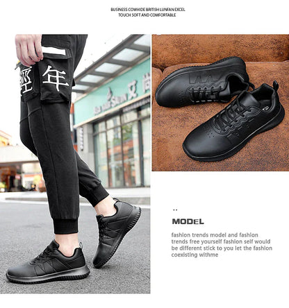 Casual Chef Shoes four Season new Lightweight Soft Sole Comfort Oil proof Men and Women's Chef Business Work Leather Shoe