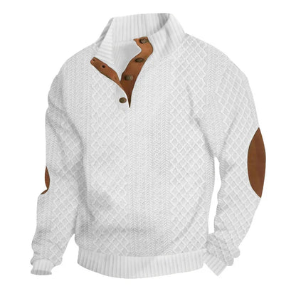 2026 cross-border hot-selling autumn and winter men's casual stand-up collar long-sleeved jacquard knitted pullover sweater