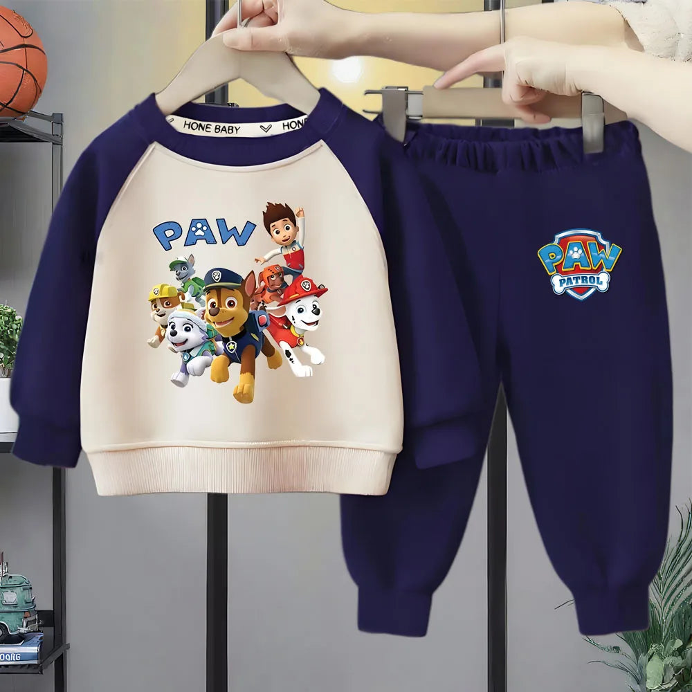 Baby Boys O Neck Spliced Long Sleeve Hoodies Sets Kids Casual Sweatshirt and Sweatpant 2pcs Suit Spring/autumn New