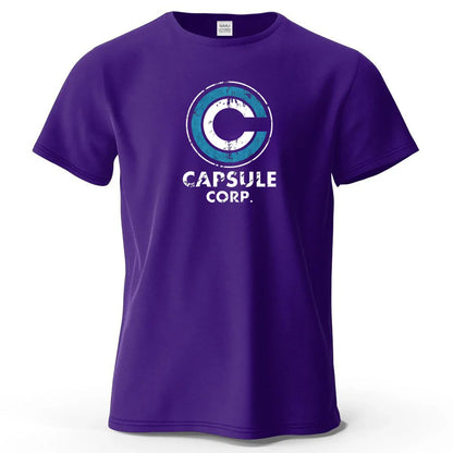 S-4XL Capsule Corp 100% Cotton Funny Printing Japan Anime Men T Shirt Tee Summer Streetwear Tops Fashion Brand Tshirt Clothing
