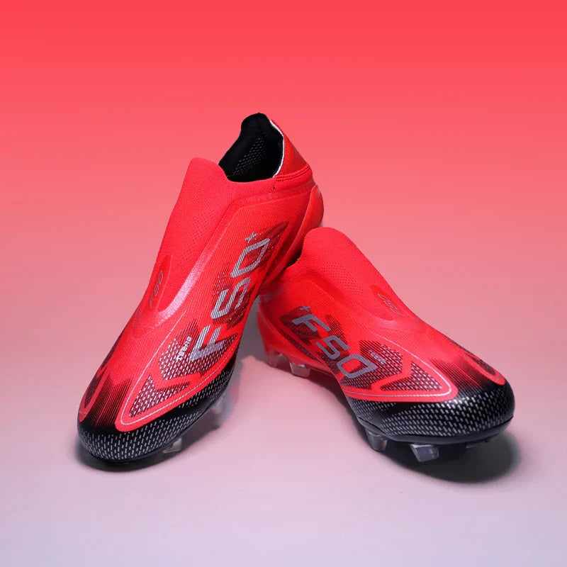 2555 High Quality Mens Soccer Shoes SLIP-ON Non-Slip Turf Soccer Cleats Boys TF/FG Training Football Boots Chuteira Campo F50