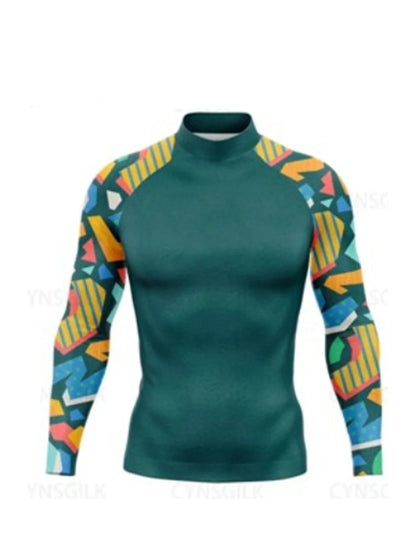 Men's Rashguard Long Sleeve Surfing Shirts Sunscreen Lycra Fabric Soft Surf Sweatshirt UV Protection Swimwear